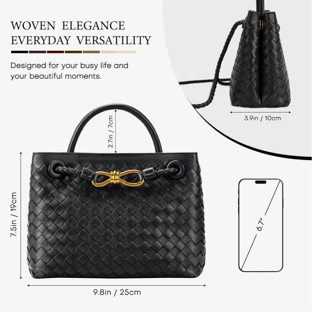 Black Woven Handbag - Picture 9 of 12